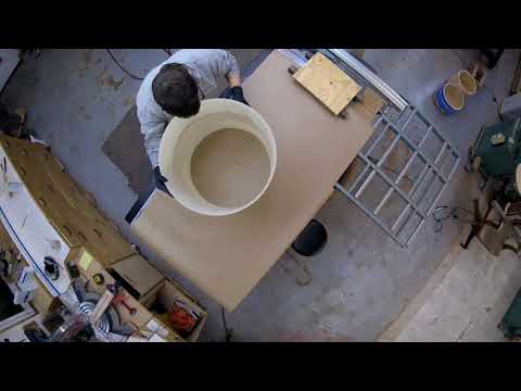 Gluing a hybrid acrylic and maple drum set