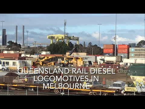 Queensland Rail Diesel Locomotives In Melbourne (North Dynon Yard)