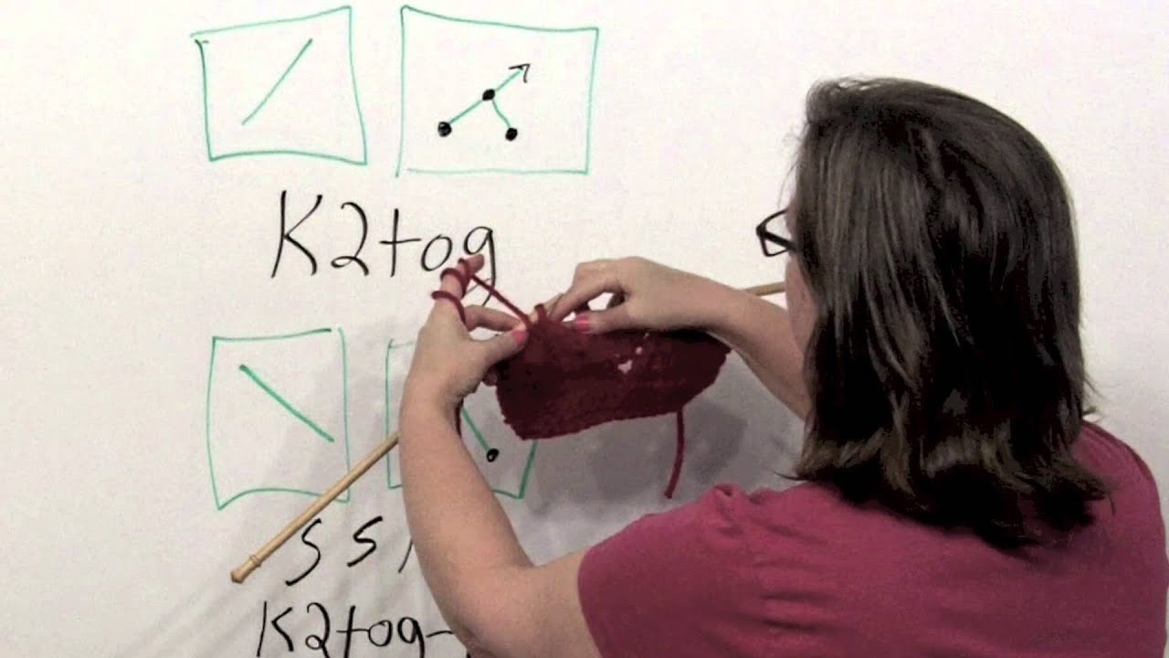 Basic Knitting Techniques - Left Slanting Decrease Example