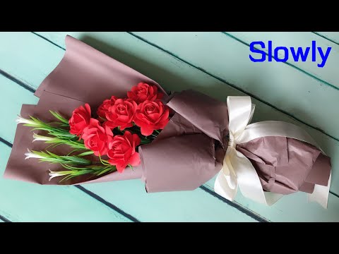 ABC TV | How To Make Rose Paper Flower Bouquet With Shape Punch #4 (Slowly) - Craft Tutorial