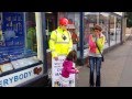 Taking the place of Dickie Mackay, the mannequin that has been standing outside Mackays of Cambridge for years. Passers-by got a shock when taking a selfie with the mannequin, when he suddenly comes to life.
In this one a woman gets a shock as Dickie the mannequin moves. Taking the place of Dickie Mackay, the mannequin that has been standing outside Mackays of Cambridge for years. Passers-by got a shock when taking a selfie with the mannequin, when he suddenly comes to life.
In this one a woman gets a shock as Dickie the mannequin moves.