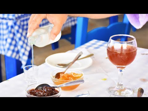 Tavern CELLAR - Kissamos - Traditional Cretan drink Tsikoudia,  sweets with Greek yogurt