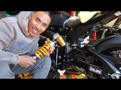 Installing OHLINS TTX REAR SHOCK! GSX-R 600. Easy!
