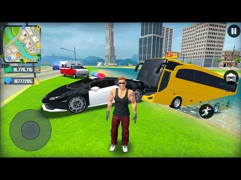 US Police Car and Public Transport Bus Driving in Open World - Android IOS Gameplay