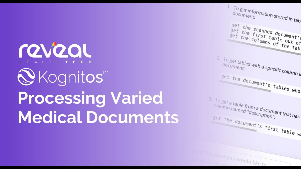 Kognitos and Reveal HealthTech: Processing Varied Medical Documents