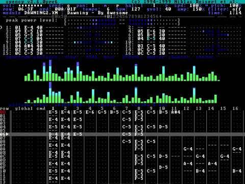 Open Cubic Player - "Dawning" by Victor Vergara - Sound Blaster AWE32 - DOS 6.22