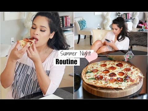 Summer Night Time Routine - Dinner Recipe - Weekend Routine - Pizza - MissLizHeart Video