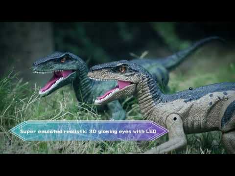 2023 New Infrared Tracking & Remote Control Toy Dinosaur Velociraptor Roar Spray