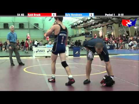 Kaid Brock vs. Kyle Norstrem at 2013 FILA Cadet Nationals - FS
