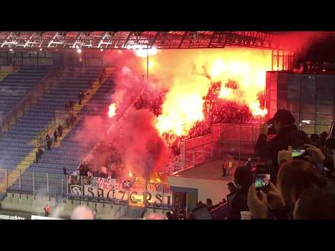 E: Wisła Kraków - Sandecja Nowy Sącz [Pyro, Sandecja]. 2017-11-04