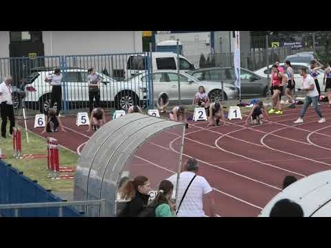100m kobiet U16 bieg 8 - Leszno 20240511