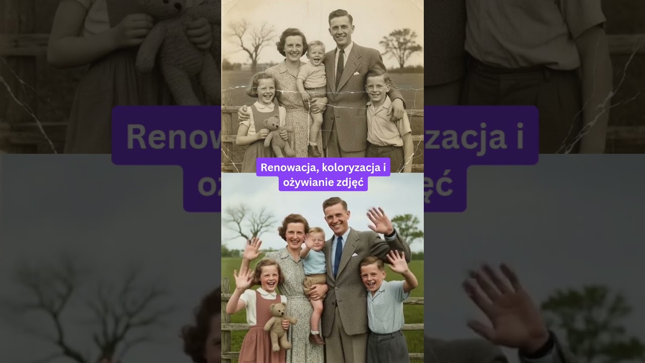 Ożywianie zdjęć z AI, renowacja starych zdjęć, koloryzacja. Wypróbuj PixiFixi #zdjecia #przeróbka