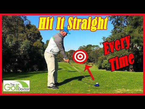 Part of a video titled How To Hit A Golf Ball Straight Every Time - YouTube