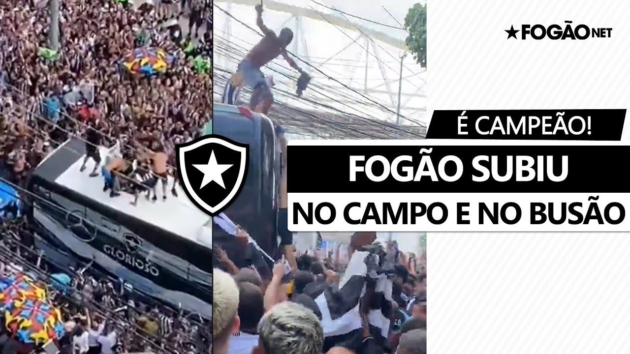 Paixão, loucura, ninguém entende! Veja imagens da festa da torcida com o ônibus do Botafogo na celebração do título da Série B-2021 🖤🤪🔥