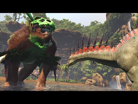 ARK: Lost Island - Amargasaurus Army vs. Dinopithecus King