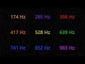 All 9 Solfeggio Frequencies And Rain Sounds Scale Loop 11 Hr