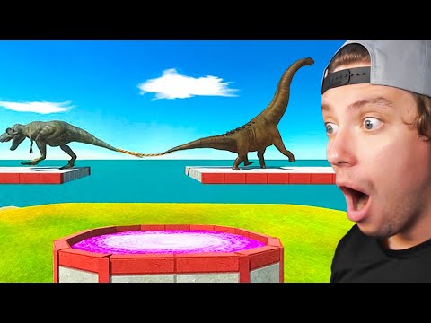 Reacting To Giant Dinosaurs Tug of War
