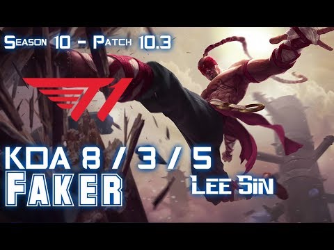 T1 Faker LEE SIN vs DR. MUNDO Jungle - Patch 10.3 KR Ranked