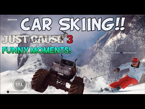 CAR SKIING!?!? JUST CAUSE 3 FUNNY MOMENTS!