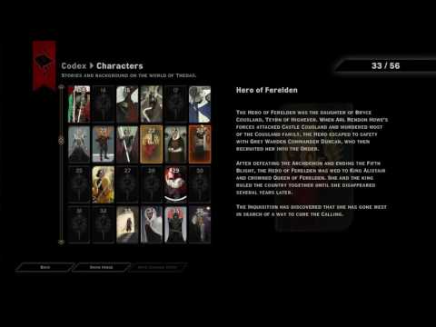 Let's Play Dragon Age: Inquisition (Blind) - Bonus - Codex: Characters & History