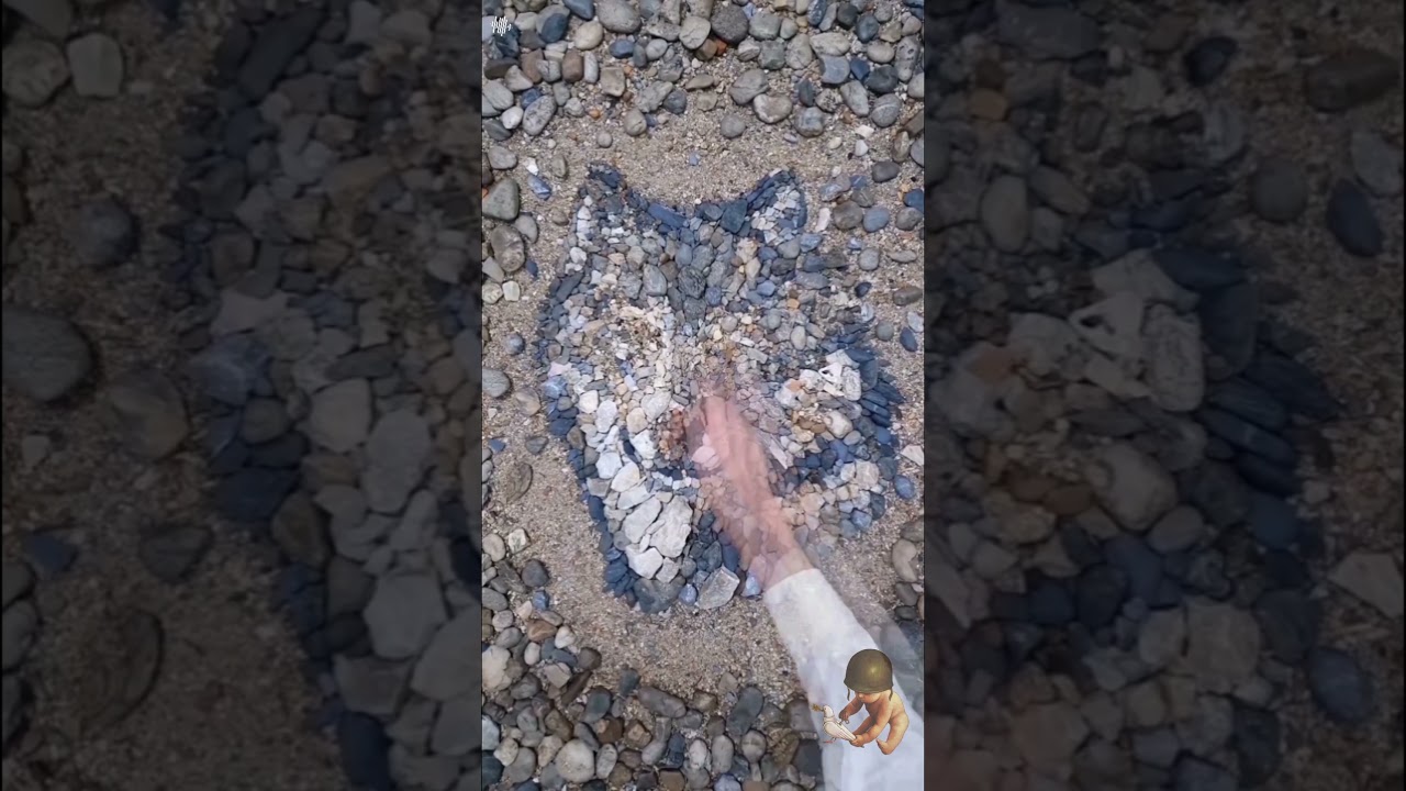 'Wolf' 2023 Impermanent artwork using found stones #shorts