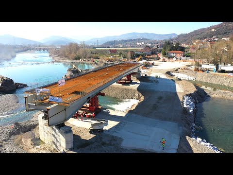 Nuovo ponte di Albiano Magra, varata la campata centrale