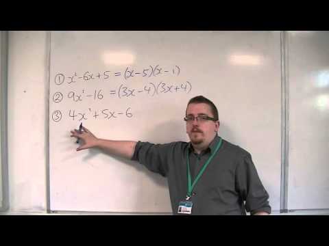 OCR MEI Core 1 3.01 Examples of Factorising Quadratics