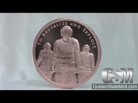Golden State Mint - 2 oz Slave Police MiniMintage Copper bullion round/ Silver Shield