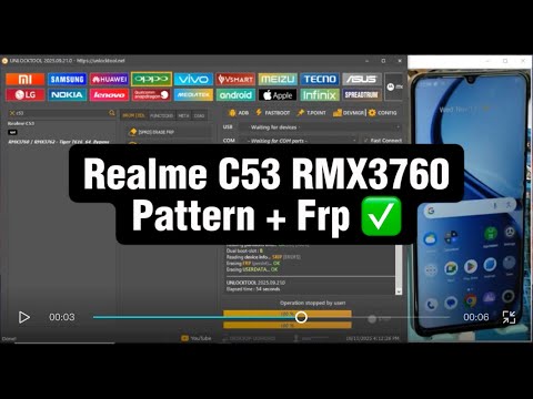Realme C53 RMX3760 Pattern + Frp bypass with UnlockTool
