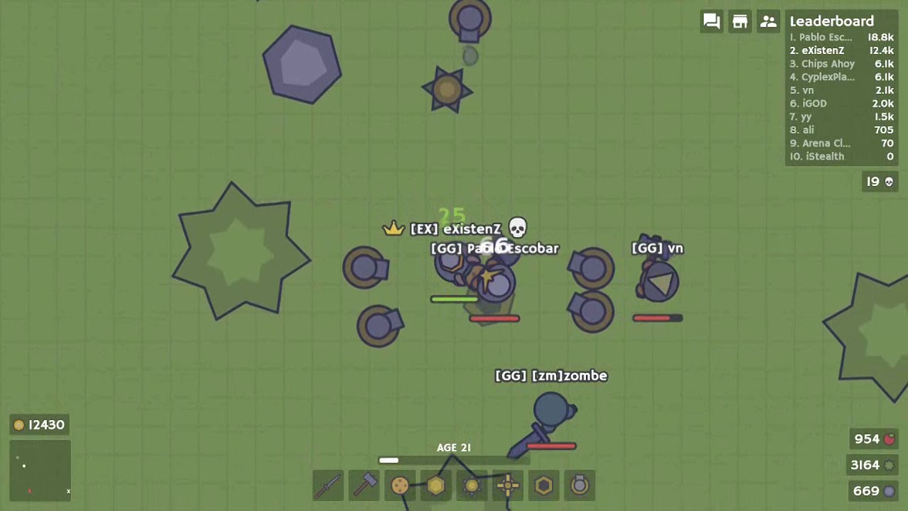 Moomoo.io - Using insta-kill glitch to kill auto-healers (hack)