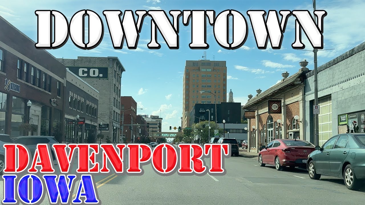 Immersive street-level walking tour through Davenport Downtown, United States, showcasing authentic urban landscapes, local architecture, and the vibrant atmosphere of the city's neighborhoods