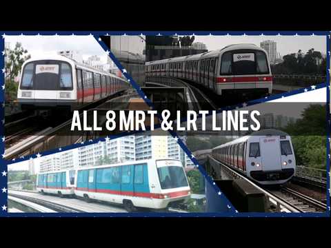 Singapore MRT - All 8 MRT & LRT Lines as of 2019