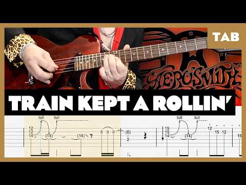 Aerosmith - Train Kept A' Rollin - Guitar Tab | Lesson | Cover | Tutorial | AIAIAI
