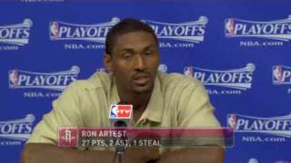Postgame: Ron Artest and Yao Ming