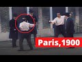 Colorized Historical Video - Fencing Duel in the Streets of Paris ca. 1900 [4k upscaled]