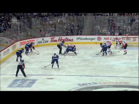 Chris Thorburn vs Jay Rosehill fight April 6 2013 Philadelphia Flyers vs Winnipeg Jets NHL Hockey