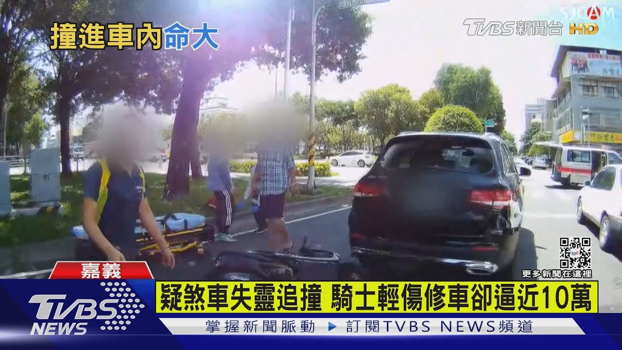 煞不住!追撞休旅車 撞破後擋玻璃半身卡車內騎士幸輕傷