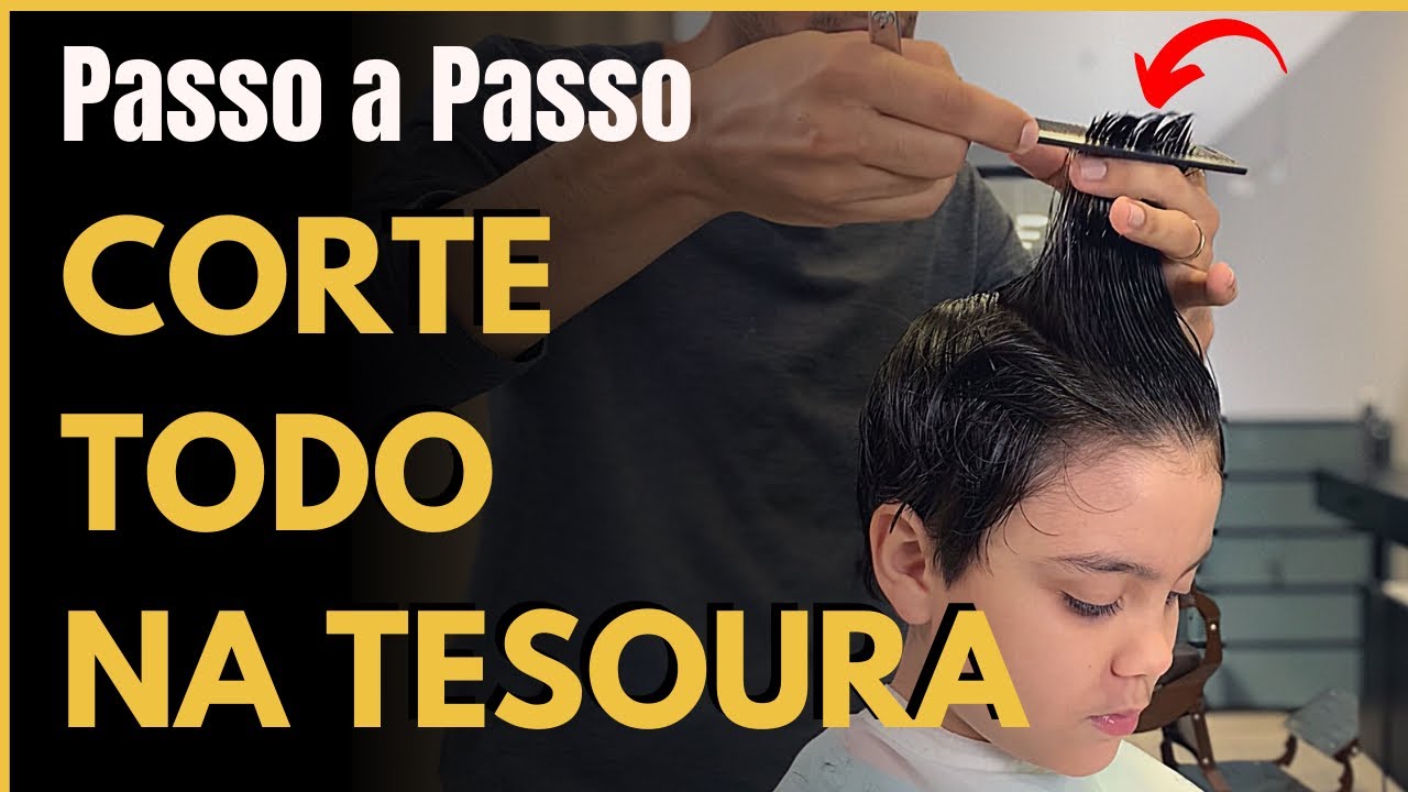 COMO CORTAR CABELO MASCULINO NA TESOURA EM CAMADAS / Com Farley Santiago