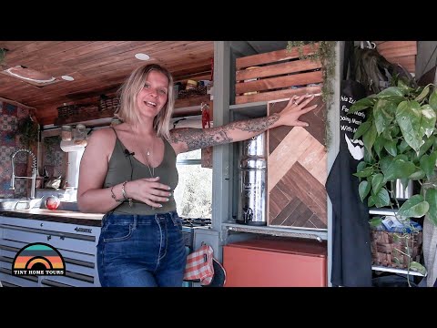 Couple's DIY Shuttle Bus - Tiny House w/ Shower + Toilet