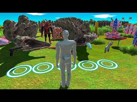 🔥FPS DEATH RUN WITH HEADS T-rex - Animal Revolt Battle Simulator