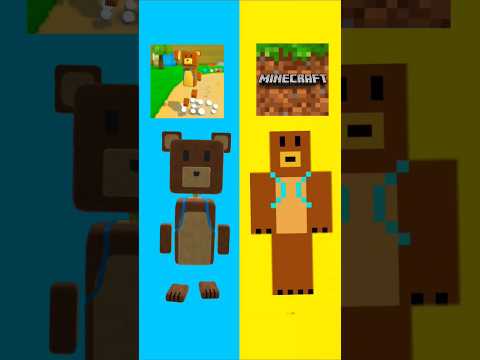 Super Bear Adventure Old New Minecraft Bear Character 🐻🥰#shorts