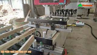 Máy Làm Mộng Âm 10 Đầu xẻ rãnh gài Ván bằng Lưỡi Cưa