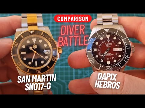 DIVE WATCH BATTLE: SAN MARTIN SN017G-A 200M VS DAPIX HEBROS 300M!