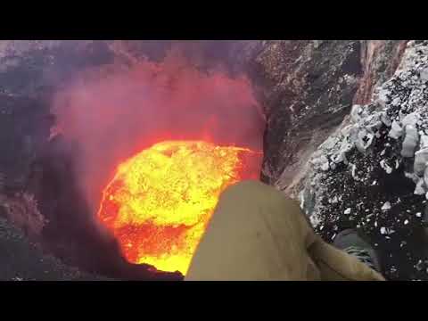 Helicopter Pilot Records Himself Dangling From Zipline Over Vanuatu Volcano