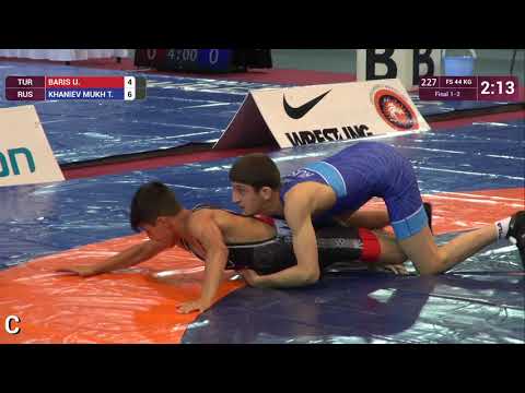 GOLD FS - 44 kg: U. BARIS (TUR) v. T. KHANIEV MUKH (RUS)
