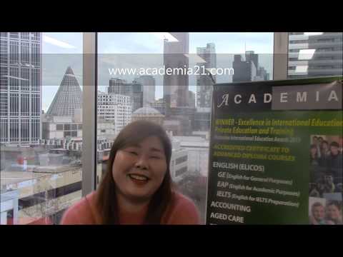 Hyerim Kim (Korean Version) discusses studying English at Academia International
