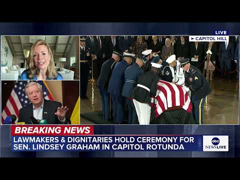 Late U.S. Senator Lindsey Graham’s casket brought into Capitol Rotunda ahead of funeral service