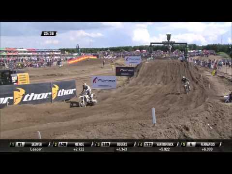 Max Anstie passes Petar Petrov Fiat Professional MXGP of Belgium MX2 Race 2 2016