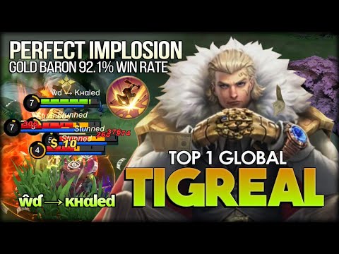 What a Play? Gold Baron 92.1% Win Rate! ŵɗ → ĸнαled Top 1 Global Tigreal - Mobile Legends: Bang Bang