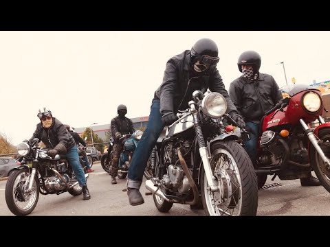 ACE CAFE LONDON MOTORCYCLES The BRIT PACK are BACK & Riding BRITISH BIKES Triumph NORTON Triton BSA